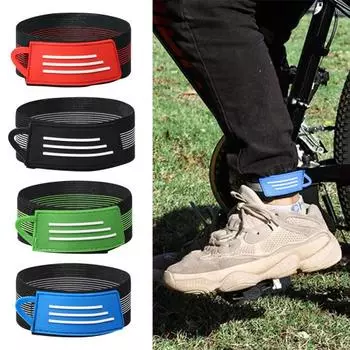 2 шт. эластичная велосипедная повязка на щиколотку, защитные ленты для велосипедных брюк, очень широкий эластичный безопасный ремень на щиколотке для езды на велосипеде, бега, кемпинга, бега красный