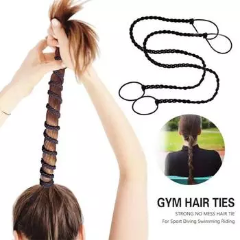 2 шт. эластичные резинки для волос женские плетеные повязки на голову держатели для хвостиков длинные густые вьющиеся волосы ветряные водные резинки для волос аксессуары для плавания чёрный