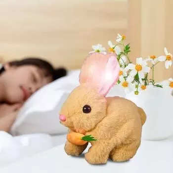 2 шт. электрическая плюшевая игрушка кролик интерактивная прыгающая дергающаяся звуковая реагирующая игрушка кролик реалистичная мягкая игрушка A