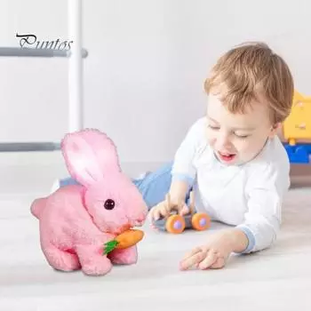 2 шт. электрическая плюшевая игрушка кролик интерактивная прыгающая дергающаяся игрушка кролик реагирующая на звук реалистичная мягкая игрушка для детей и семей A