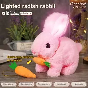 2 шт. электрическая плюшевая игрушка кролик интерактивная прыгающая дергающаяся игрушка кролик реагирующая на звук реалистичная мягкая игрушка для детей и семей A