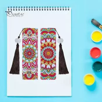 2 шт., алмазная закладка для рисования, специальная форма с кисточкой, яркий цвет, снятие стресса, сделай сам, закладка ручной работы B