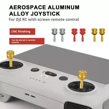 2 шт. алюминиевый джойстик для дрона, прецизионный дизайн, нескользящий эргономичный джойстик контроллера дрона для DJIRC2/1 с экраном