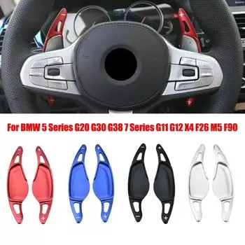 2 шт. алюминиевый удлинитель рулевого колеса с подрулевым переключателем для BMW 5 серии G30 G38 7 G11 G12 X3 G01 X4 G02 M5 F90 2017 2018 чёрный