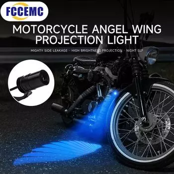 2 шт. ангельские крылья свет мотоцикл модифицированный светодиодный декоративный приветственный фонарь лазерная лампа атмосферная проекция 12 В 24 В белый