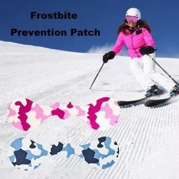 2 шт., антифриз для катания на лыжах, зимний, холодный, спортивный, камуфляжный, для мышц лица, водонепроницаемый, защита от замерзания, наклейка на лицо розовый