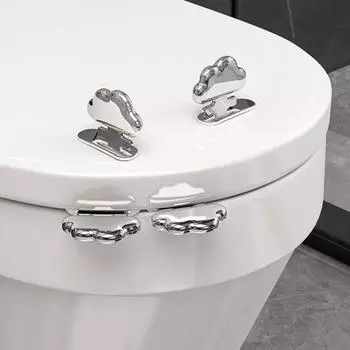 2 шт. антигрязный держатель ручки для сиденья унитаза самоклеящийся подъемник для сиденья унитаза подъемное устройство для унитаза серебряный