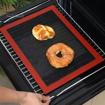 2 шт. антипригарный силиконовый коврик для выпечки, многоразовый термостойкий противень для домашней кухни B