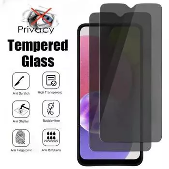 2 шт. антишпионское закаленное стекло для Samsung Galaxy A13 A14 A15 A25 A35 A55 5G конфиденциальная защита экрана для Samsung A34 A42 A53 A73 For Samsung A12 чёрный