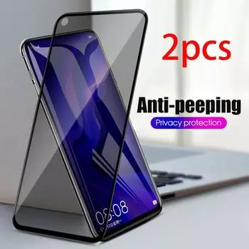 2 шт., антишпионское защитное закаленное стекло для Huawei P20 P30 P40 Lite E 5G Pro, защитная пленка для экрана конфиденциальности для Huawei P50 P10 Plus Mate 20 30, стекло Huawei P20 чёрный