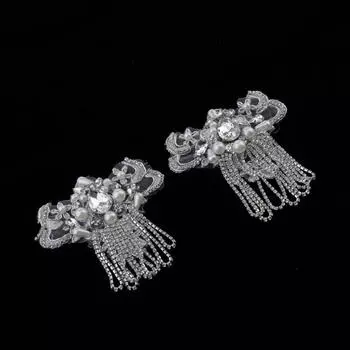 2 шт. аппликации со стразами, пришитые к кисточке, украшение своими руками