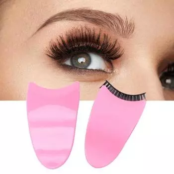 2 шт. Аппликатор для ресниц с широкой ручкой, изогнутый зажим, противоскользящий, экономящий труд, подходит для контура глаз, накладные ресницы, вспомогательный зажим для наращивания косметики розовый