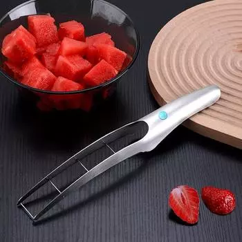 2 шт. арбузный резак из нержавеющей стали слайсер Baller инструмент простой в использовании безопасный инструмент для быстрой и легкой нарезки арбуза на кубики кухонные гаджеты серебряный