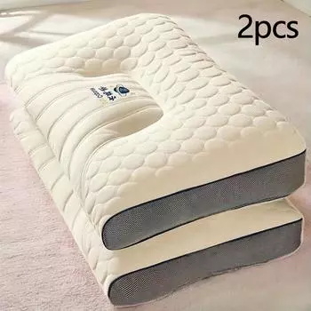 2 шт. эргономичная подушка для сна, подушка с поддержкой шеи, мягкая, дышащая, подходит для спальни, гостиной, дивана Pack of 2 белый