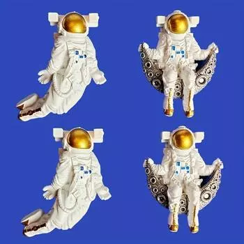 2 шт. астронавт креативный магнитный трехмерный астронавт магнитный астронавт персонализированная смоляная наклейка на холодильник украшение Pack of 2