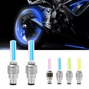 2 шт. атмосферный приветственный световой ступичный светильник, лампа для автомобильного колеса, мотоцикла, шины, клапан, декоративный колпачок клапана, вспышка, спица, светодиодная неоновая проекция 2PCS Blue