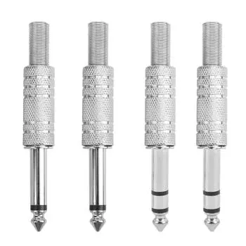 2 шт. аудиоадаптер мужской соединитель столярные гитарные наушники прямой разъем 6,35 мм Single Track