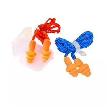 2 шт. Аутентичные мягкие силиконовые беруши на шнуре, многоразовые беруши для защиты слуха с шумоподавлением разноцветный