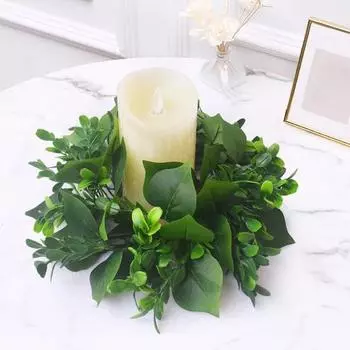 2 шт., эвкалиптовый венок, кольцо для свечей, весенняя искусственная зелень, гирлянда, столб, гирлянда для свечей, главная Свадебная вечеринка, стол, центральная часть, украшение для фермерского дома A