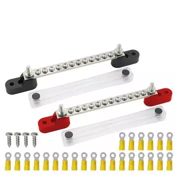 2 шт. Автомобиль Грузовик Лодка 12 Клемм 100А Шина Крышка Земля Распределительный Блок Комплект