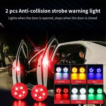2 шт. Автомобильная дверная сигнальная лампа магнитная 5 светодиодов противоударный стробоскоп мигающие защитные лампы сигнальные огни индикатор ночные светодиодные фонари синий
