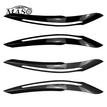 2 шт. Автомобильная фара, бровь, веко, накладка, отделка ABS, черный/углеродное волокно для BMW 1 серии F20 F21 Advance Version 2011 2012 2013 2014