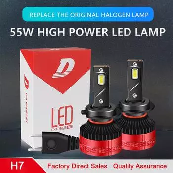 2 шт. Автомобильная фара высокой мощности 55 Вт H7 H4 светодиодная лампа высокой яркости 24000 лм H1 H8 H9 H11 9005 Hb3 Hb4 9012 автоматическая светодиодная лампа турбо