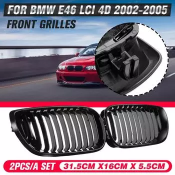2 шт. автомобильная глянцевая черная передняя гоночная решетка радиатора для BMW E46 LCI 4D 325i Facelift 2002 2003 2004 2005 United States