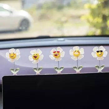 2 шт. Автомобильная консоль, весеннее украшение, креативное украшение для автомобиля, забавное выражение лица, вылечивающее трясущуюся голову, маленькое украшение