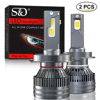 2 шт. Автомобильная лампа для фар H7 светодиодная Canbus H1 H4 H8 H11 H16 (Япония) 9005 HB3 9006 HB4 120 Вт 28000LM Турбо Автоматическая диодная лампа 12 В 6500 К Белый 3000 К Желтый H1 жёлтый