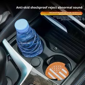 2 шт. Автомобильная подставка под стакан, нескользящая силиконовая подставка под стакан, дизайн с американским флагом, универсальная автомобильная подставка для защиты салона автомобиля розовый
