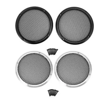 2 шт. автомобильная решетка для динамика 169 мм простая в установке универсальная металлическая круглая автомобильная защита динамика для дома Black