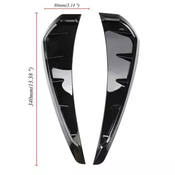 2 шт. автомобильная решетка в виде акулы, автомобильная листовая пластина, имитация выпускного отверстия, декор из АБС-пластика, углеродного волокна, боковая наклейка на воздушный поток для Honda Civic чёрный