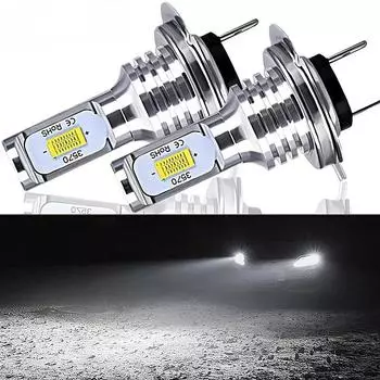 2 шт. Автомобильная светодиодная лампа 3570 CSP H7, дневные ходовые огни, прожекторы, фары, противотуманные фары, 6000 К, яркие, авто 12 В постоянного тока, модификация 2PCS H7