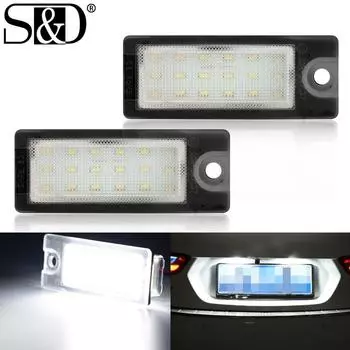 2 шт. Автомобильная светодиодная подсветка номера, лампа для номерного знака, авто лампа, ксеноновая, белая, Canbus 6500K, 12 В для Volvo V701 XC701 S60 S80 XC90