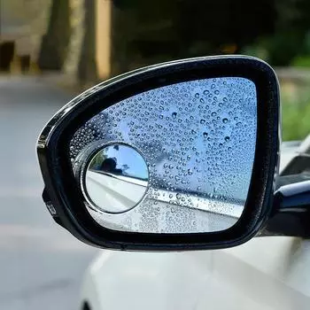 2 шт. Автомобильное круглое выпуклое зеркало с присоской, регулируемое на 360 °, с широким углом обзора, для слепых зон, прозрачное зеркало заднего вида чёрный