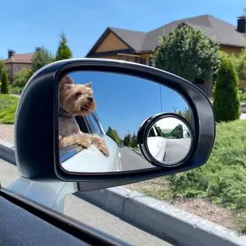 2 шт. Автомобильное зеркало заднего вида для слепых зон, широкоугольный объектив, регулируемый на 360 градусов, безрамное, выпуклое боковое вспомогательное зеркало, автозапчасти чёрный
