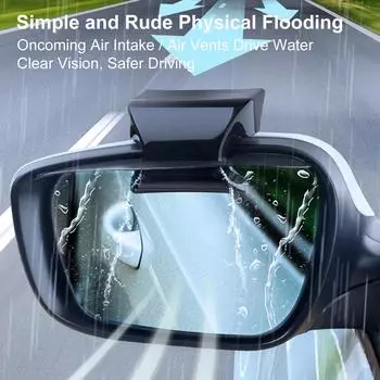 2 шт. Автомобильное зеркало заднего вида, ветровое управление, дождевик, защита для бровей, боковое зеркало, водонепроницаемый щиток, автомобильные аксессуары, универсальные чёрный