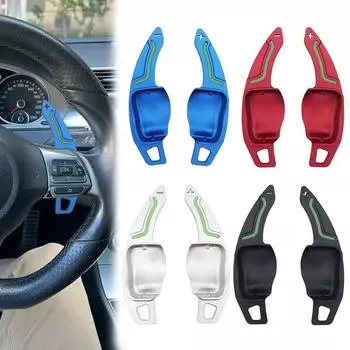 2 шт. Автомобильные алюминиевые литые рулевые лепестки-удлинители для VW Golf 6 MK6 R20 R36 GTI Jetta MK5 Passat B6 B7 CC Polo серебряный