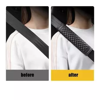 2 шт. автомобильные аксессуары ремень безопасности PU кожаный ремень безопасности плечевой чехол дышащая защита ремень безопасности подкладка накладка доступ в салон чёрный