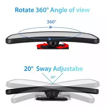 2 шт. Автомобильные боковые зеркала, зеркала слепых зон, широкий угол обзора 360 градусов, дополнительные сферические зеркала мертвых зон, стандартные чёрный