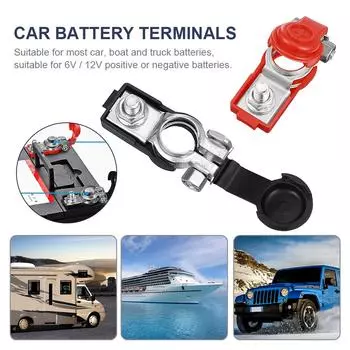 2 шт. автомобильные быстросъемные зажимы для клемм положительной и отрицательной батареи, железные зажимы для каравана, грузовика, автодома