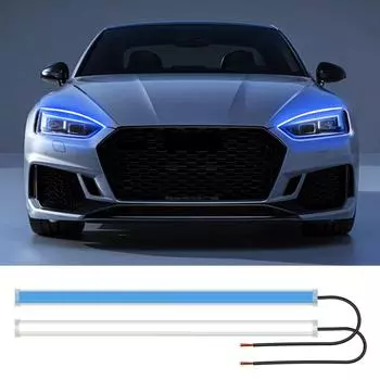 2 шт. Автомобильные дневные ходовые огни, гибкая полоса, поворотник, стоп-сигналы, фары DRL, декоративные атмосферные лампы