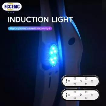 2 шт. Автомобильные дверные фонари светодиодные приветственные огни с магнитным управлением USB зарядка автоматическое открытие двери безопасная аварийная сигнальная лампа предотвращения столкновений