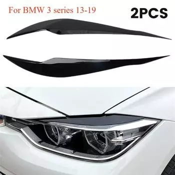 2 шт. автомобильные фары лампы брови крышка отделка наклейки для BMW 3 серии F30 F35 2013-2019Gloss Black автомобильные веки крышки ABS Carbon