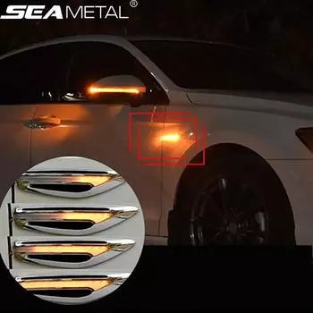 2 шт., автомобильные крылья, лампы указателей поворота, светодиодные сигнальные лампы, боковой маркер для большинства транспортных средств жёлтый