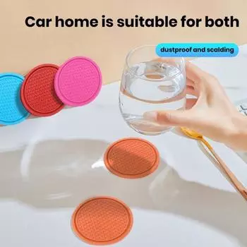 2 шт. автомобильные подставки для чашек, сплошной цвет, нескользящий дизайн, износостойкие, термостойкие, легко чистящиеся, многоразовые изоляционные подушечки, коврики для чашек серый