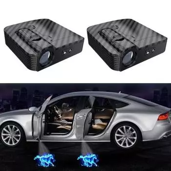 2 шт. Автомобильные светодиодные дверные фонари с инфракрасным датчиком, улучшенная видимость, универсальная простая установка синий