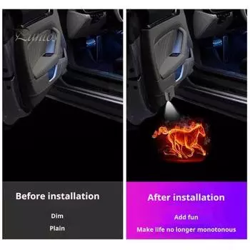 2 шт. Автомобильные светодиодные дверные фонари с инфракрасным датчиком, улучшенная видимость, универсальные, простые в установке, работающие от аккумулятора, автомобильные светодиодные дверные фонари синий