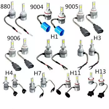 2 шт. Автомобильные светодиодные фары H7 H4 лампы COB Chip H1 H3 9003 9006 72 Вт 6000 К фары автомобильные лампы противотуманные фары 12 В 8000 лм автомобильные фары H1